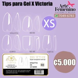 Tips Gel X Victoria tamaño XS 616 unidades