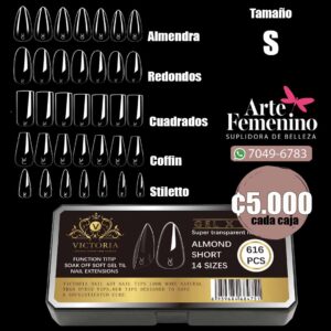 Tips Gel X Victoria tamaño S 616 unidades