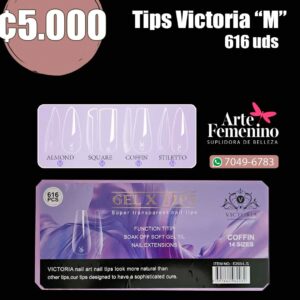 Tips Gel X Victoria tamaño M 616 unidades