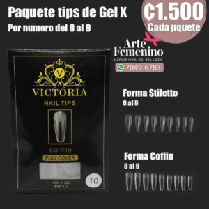 Paquete de Tips Gel X Victoria por número